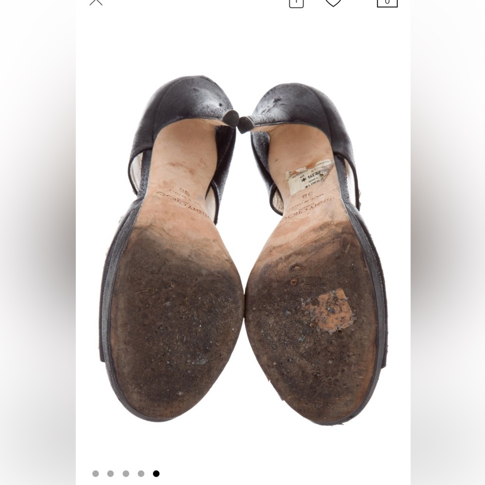 Jimmy Choo Black Studded Nubuck Heels - Picture 2 of 6